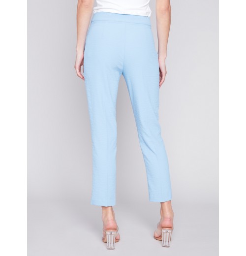 Side Slit Tapered Pants - Sky Side Slit Tapered Pants - Sky