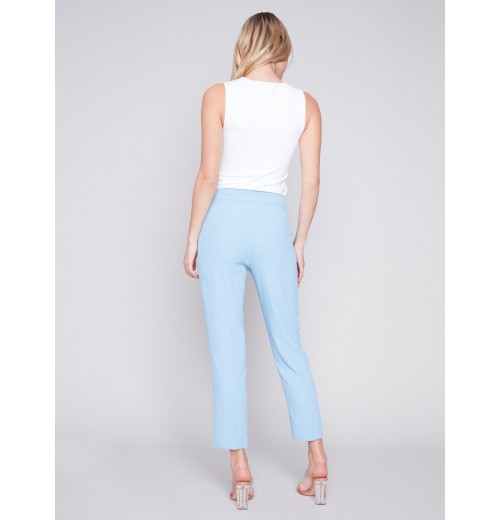 Side Slit Tapered Pants - Sky Side Slit Tapered Pants - Sky