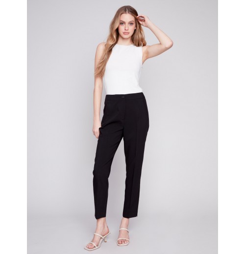 Side Slit Tapered Pants - Black Side Slit Tapered Pants - Black