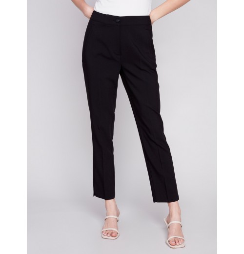 Side Slit Tapered Pants - Black Side Slit Tapered Pants - Black