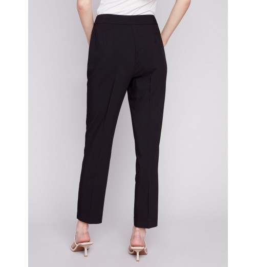 Side Slit Tapered Pants - Black Side Slit Tapered Pants - Black