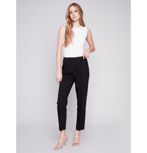 Side Slit Tapered Pants - Black Side Slit Tapered Pants - Black