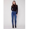 Skinny Jeans with Embroidered Scalloped Hem - Blue Jean Skinny Jeans with Embroidered Scalloped Hem - Blue Jean