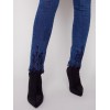 Skinny Jeans with Embroidered Scalloped Hem - Blue Jean Skinny Jeans with Embroidered Scalloped Hem - Blue Jean
