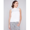 Sleeveless Satin Top - White Sleeveless Satin Top - White
