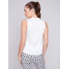Sleeveless Satin Top - White Sleeveless Satin Top - White