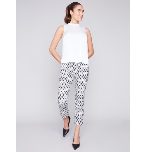 Sleeveless Satin Top - White Sleeveless Satin Top - White
