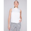 Sleeveless Satin Top - White Sleeveless Satin Top - White