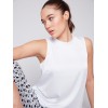 Sleeveless Satin Top - White Sleeveless Satin Top - White