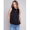 Sleeveless Satin Top - Black Sleeveless Satin Top - Black
