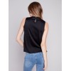 Sleeveless Satin Top - Black Sleeveless Satin Top - Black
