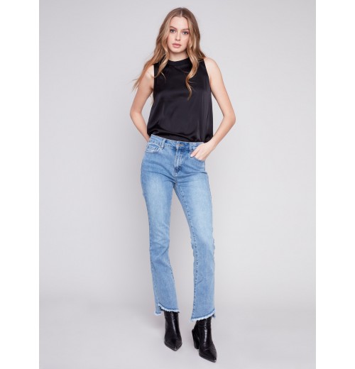 Sleeveless Satin Top - Black Sleeveless Satin Top - Black