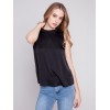 Sleeveless Satin Top - Black Sleeveless Satin Top - Black