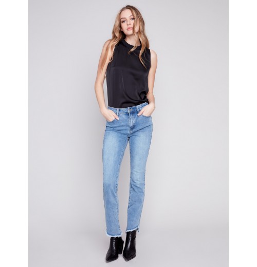 Sleeveless Satin Top - Black Sleeveless Satin Top - Black