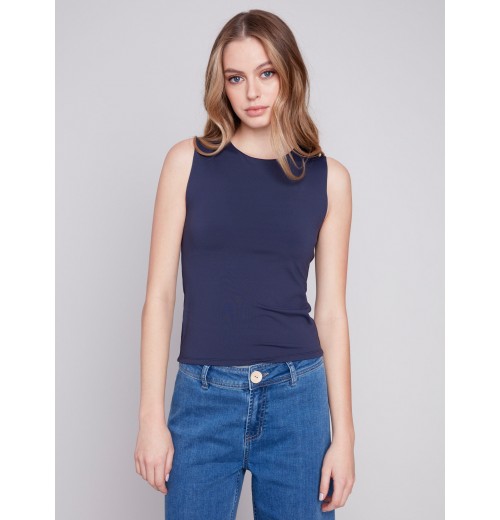 Sleeveless Super Stretch Top - Navy Sleeveless Super Stretch Top - Navy