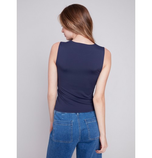Sleeveless Super Stretch Top - Navy Sleeveless Super Stretch Top - Navy