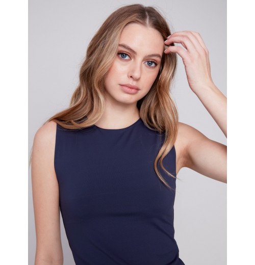 Sleeveless Super Stretch Top - Navy Sleeveless Super Stretch Top - Navy