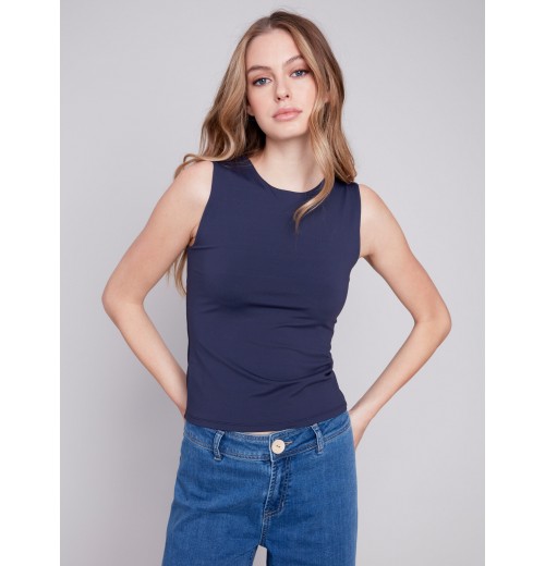 Sleeveless Super Stretch Top - Navy Sleeveless Super Stretch Top - Navy