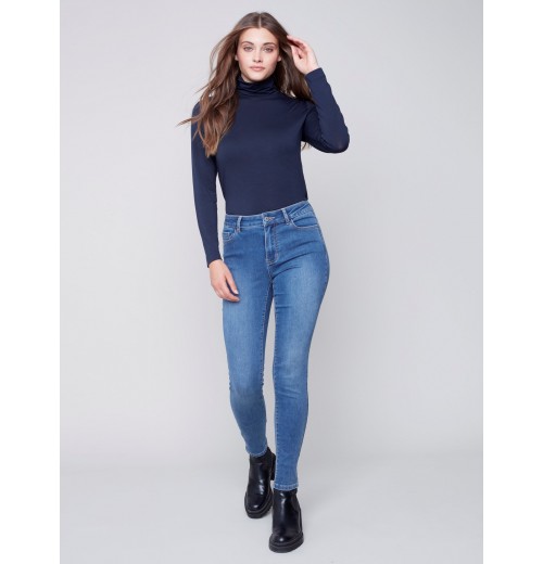 Soft Stretch Skinny Jeans - Medium Blue Soft Stretch Skinny Jeans - Medium Blue