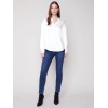 Solid Gutsy Satin Shirt - Ecru Solid Gutsy Satin Shirt - Ecru