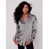 Solid Gutsy Satin Shirt - Spruce Solid Gutsy Satin Shirt - Spruce