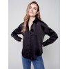 Solid Gutsy Satin Shirt - Black Solid Gutsy Satin Shirt - Black