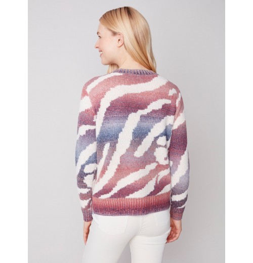 Space Dye Knit Sweater - Ruby Space Dye Knit Sweater - Ruby