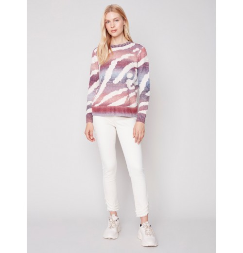 Space Dye Knit Sweater - Ruby Space Dye Knit Sweater - Ruby
