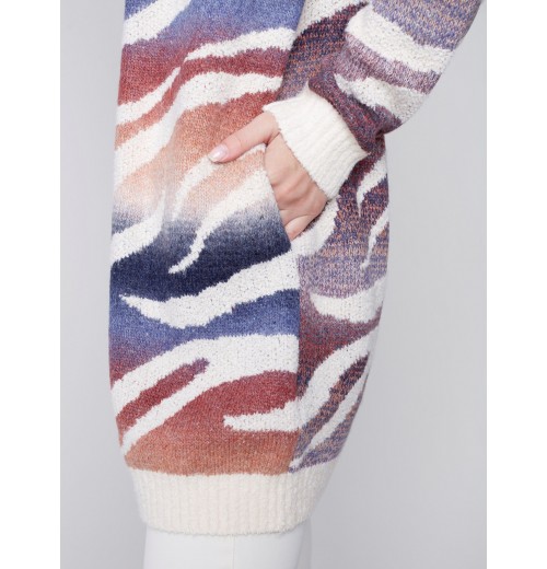 Space Dye Long Knit Cardigan - Amethyst Space Dye Long Knit Cardigan - Amethyst