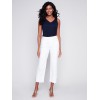 Straight Leg Jeans with Folded Cuff - White Straight Leg Jeans with Folded Cuff - White
