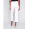 Straight Leg Jeans with Folded Cuff - White Straight Leg Jeans with Folded Cuff - White