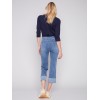 Straight Leg Jeans with Folded Cuff - Medium Blue Straight Leg Jeans with Folded Cuff - Medium Blue