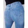 Straight Leg Jeans with Trompe L'Oeil Patch Detail - Medium Blue Straight Leg Jeans with Trompe L'Oeil Patch Detail - Medium Blue