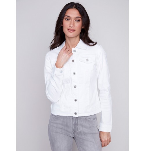 Stretch Denim Jacket - White Stretch Denim Jacket - White
