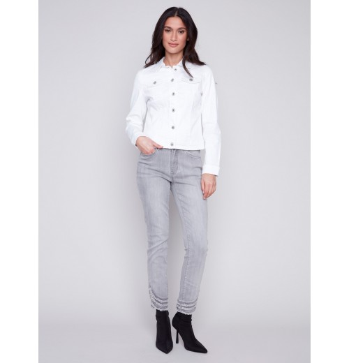 Stretch Denim Jacket - White Stretch Denim Jacket - White