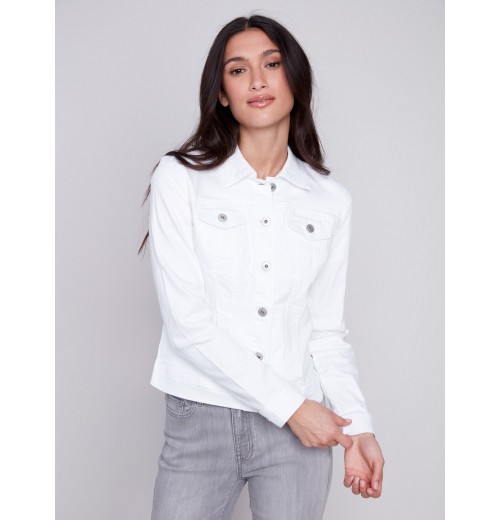Stretch Denim Jacket - White Stretch Denim Jacket - White