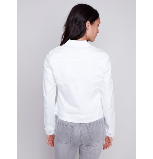 Stretch Denim Jacket - White Stretch Denim Jacket - White