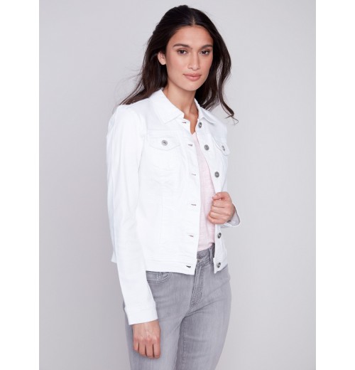 Stretch Denim Jacket - White Stretch Denim Jacket - White