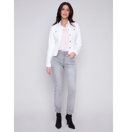 Stretch Denim Jacket - White Stretch Denim Jacket - White