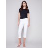 Stretch Pull-On Capri Pants - White Stretch Pull-On Capri Pants - White
