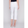 Stretch Pull-On Capri Pants - White Stretch Pull-On Capri Pants - White