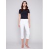 Stretch Pull-On Capri Pants - White Stretch Pull-On Capri Pants - White