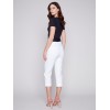 Stretch Pull-On Capri Pants - White Stretch Pull-On Capri Pants - White