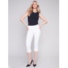 Stretch Pull-On Capri Pants - White Stretch Pull-On Capri Pants - White