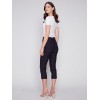 Stretch Pull-On Capri Pants - Navy Stretch Pull-On Capri Pants - Navy
