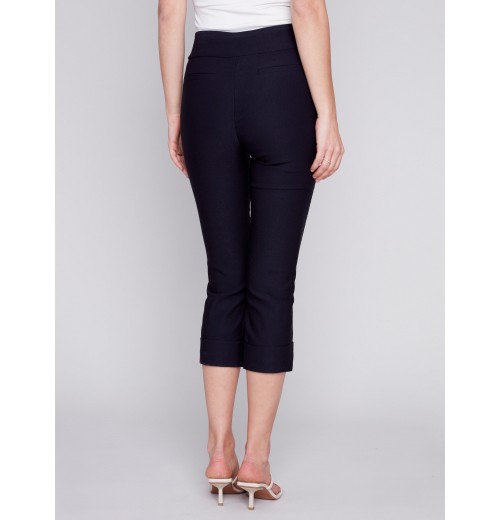Stretch Pull-On Capri Pants - Black Stretch Pull-On Capri Pants - Black