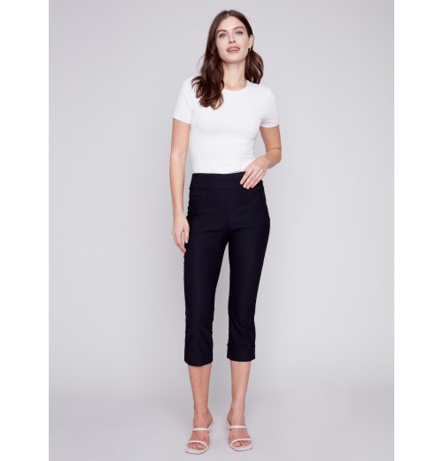 Stretch Pull-On Capri Pants - Black Stretch Pull-On Capri Pants - Black