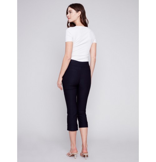 Stretch Pull-On Capri Pants - Black Stretch Pull-On Capri Pants - Black
