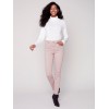 Stretchy Twill Pants with Tulip Hem - Powder Stretchy Twill Pants with Tulip Hem - Powder