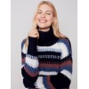 Striped Cowl Neck Sweater - Navy Striped Cowl Neck Sweater - Navy